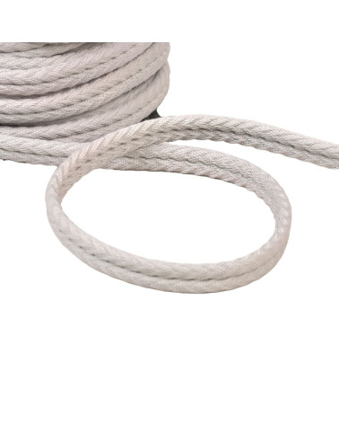Bobine 20m double cordon chevrons 10mm gris clair