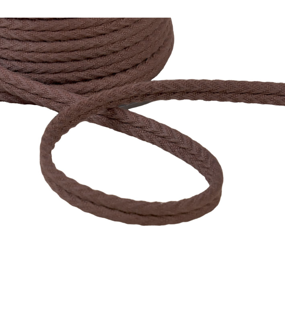 20m spool double herringbone cord 10mm dark brown