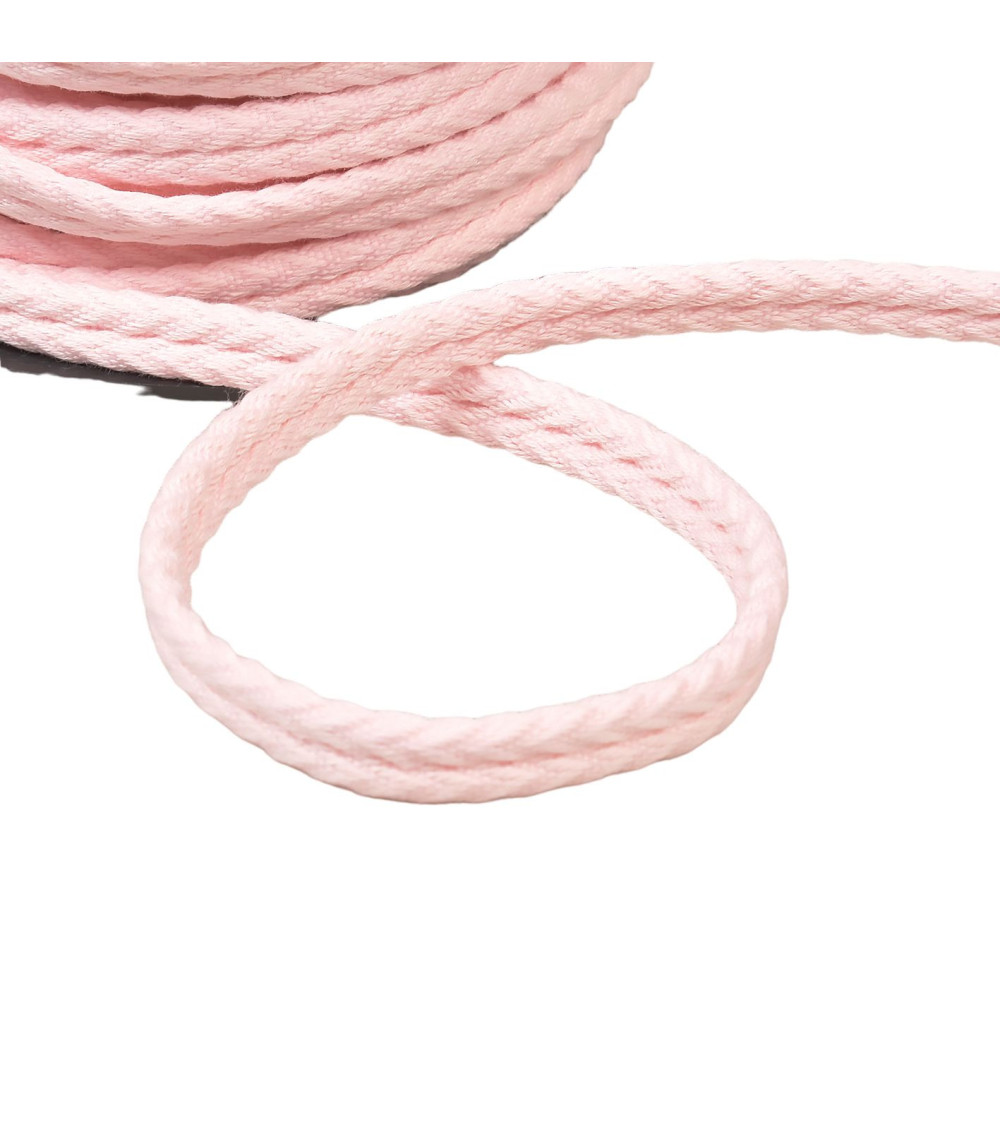 20m spool double herringbone cord 10mm light pink