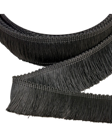 15 m Spule, dicke Fransen, 45 mm, schwarz