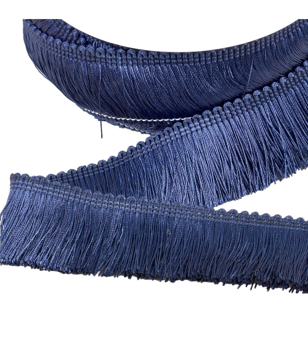 15m spool thick fringe 45mm navy blue