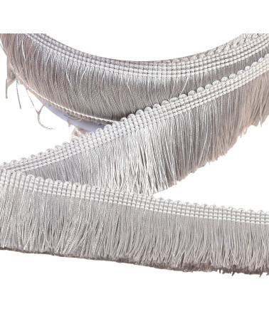 15m reel of thick fringe 45mm light grey