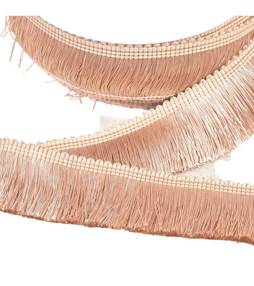 15m spool thick fringe 45mm beige