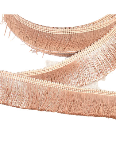 15m spool of thick fringe 45mm beige