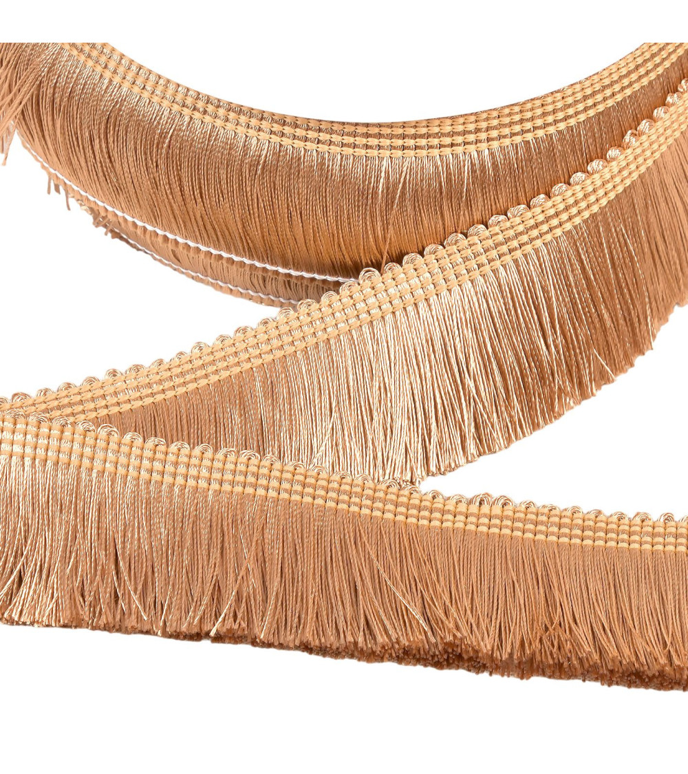 15m spool thick fringe 45mm chocolate brown