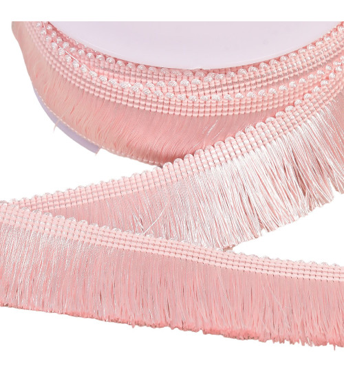 15m spool thick fringe 45mm light pink