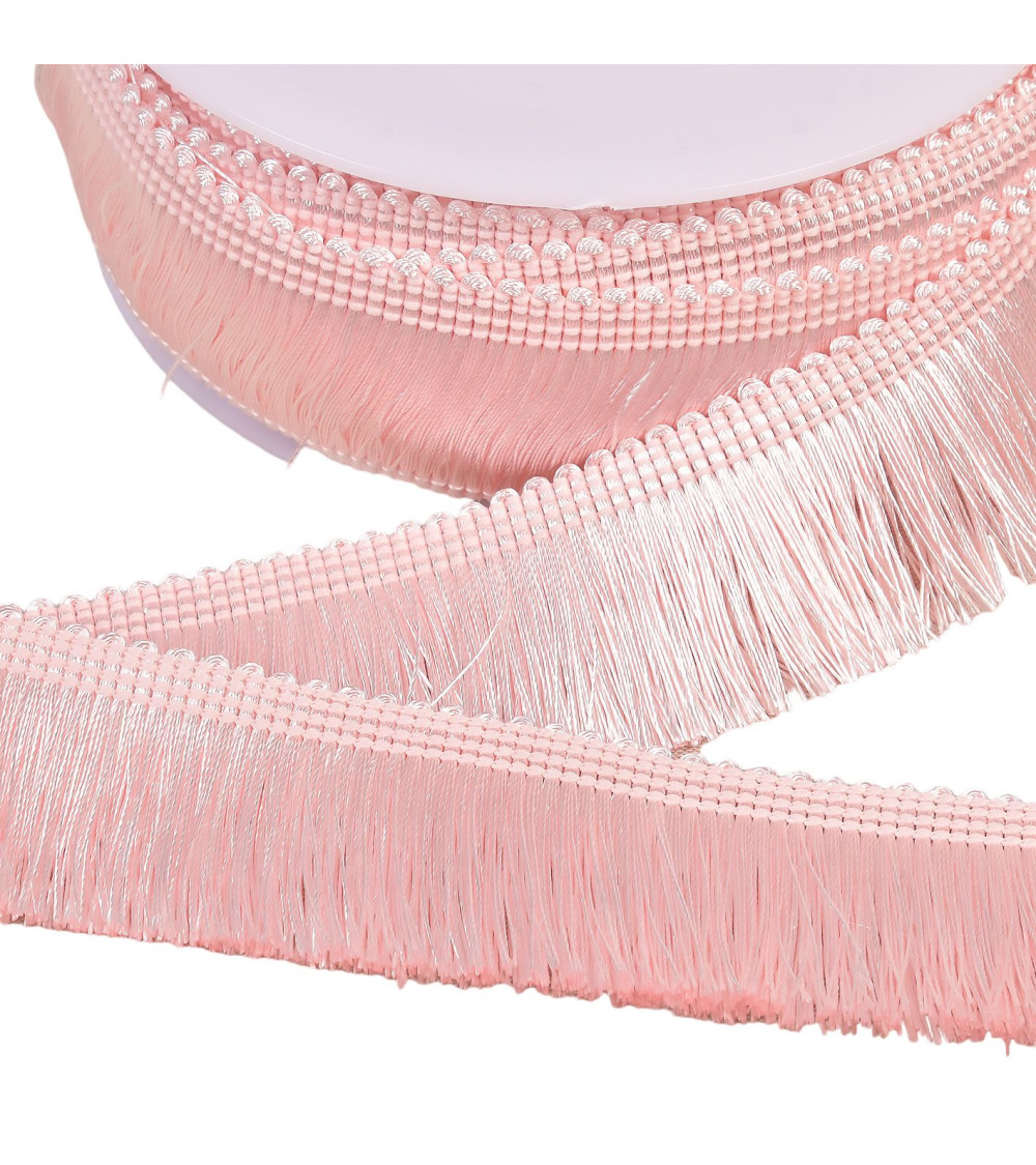 15m spool thick fringe 45mm light pink