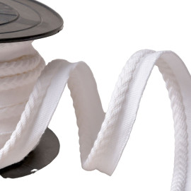 Passepoil/dépassant cordon chevrons diamètre 6mm au mètre blanc
