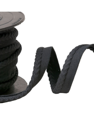 Paspelierung/überhängende Fischgrätenschnur, Durchmesser 6 mm pro Meter, schwarz