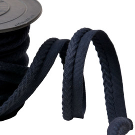 Passepoil/dépassant cordon chevrons diamètre 6mm au mètre bleu marine