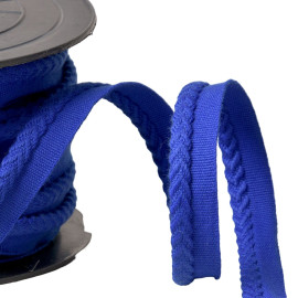Passepoil/dépassant cordon chevrons diamètre 6mm au mètre bleu roi