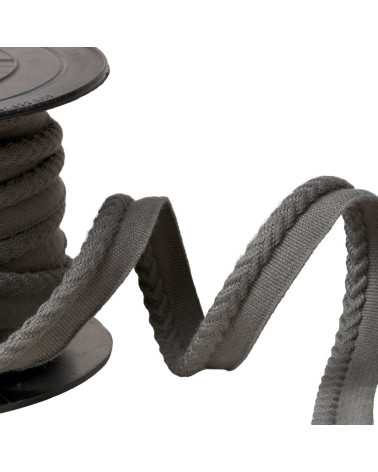 Paspelierung/überhängende Fischgrätenschnur, Durchmesser 6 mm pro Meter, grau-schwarz