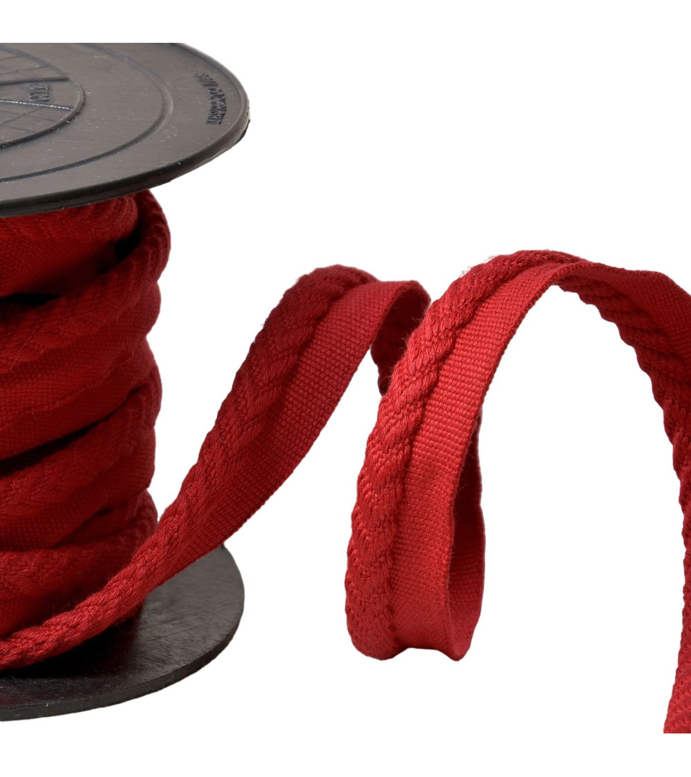 Piping/overhanging herringbone cord diameter 6mm per meter burgundy