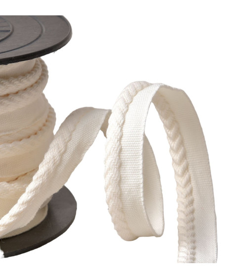 Piping/overhanging herringbone cord diameter 6mm per meter light ecru