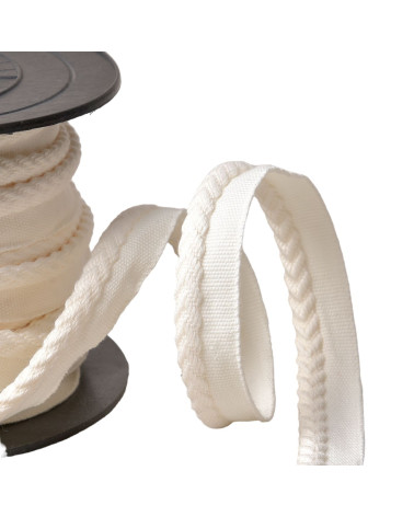 Piping/overhanging herringbone cord diameter 6mm per meter light ecru