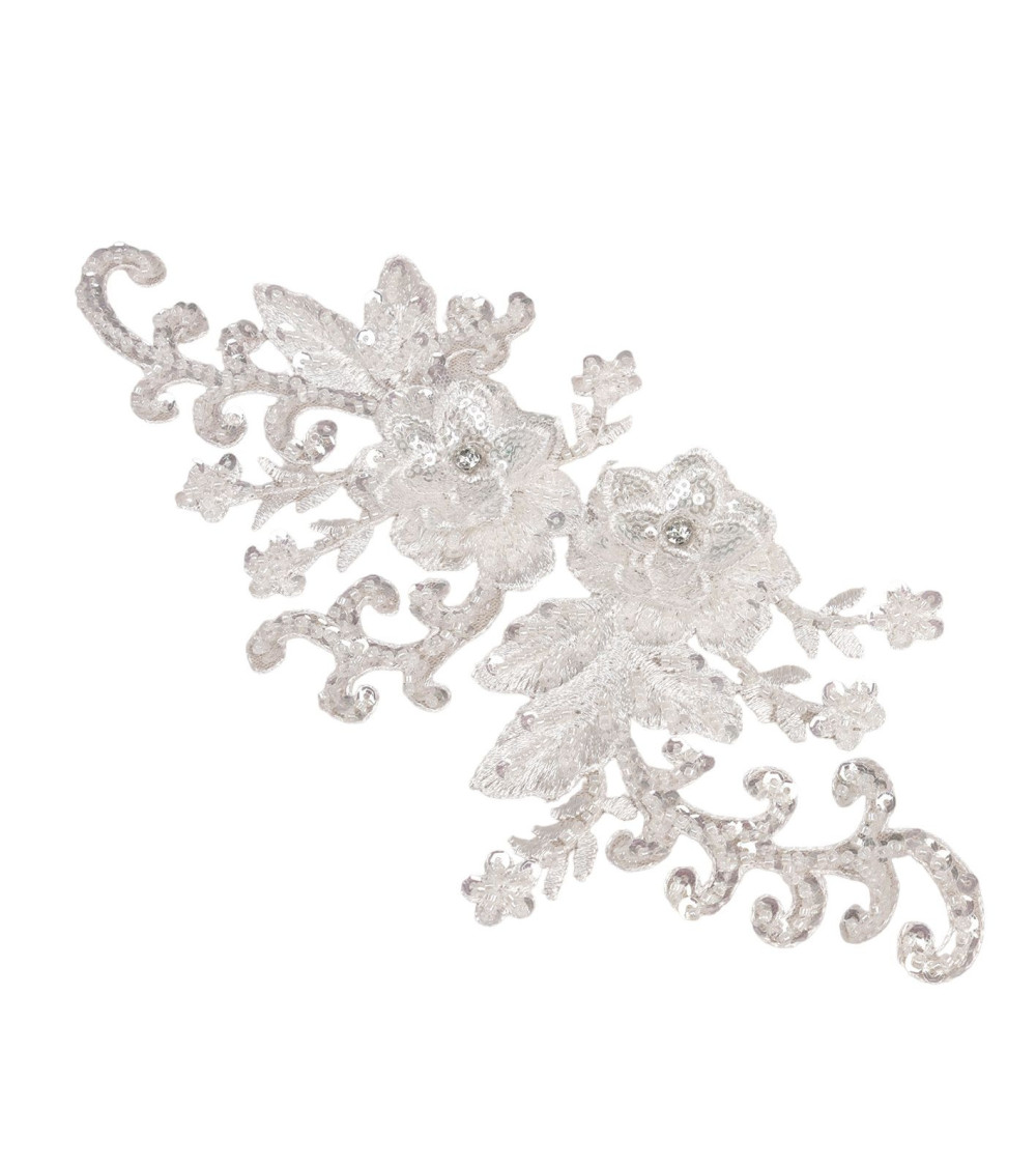 Wedding pearl pattern to sew white 13cm x 24cm