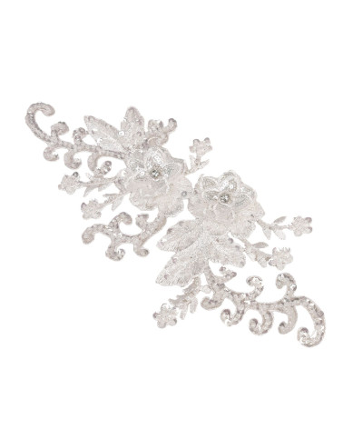 White sewing wedding pearl motif 13cm x 24cm
