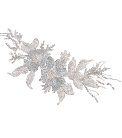 Wedding pearl pattern to sew white 14cm x 32cm