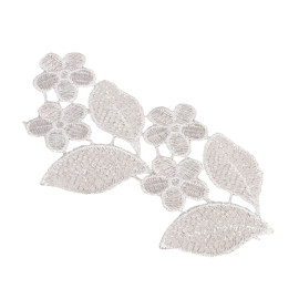 Motif perles mariage à coudre blanc 13cm x 29cm