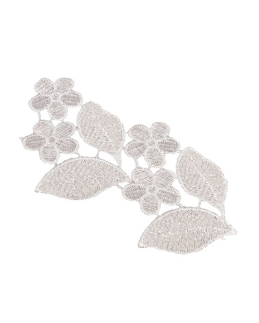 White wedding pearl motif to sew 13cm x 29cm