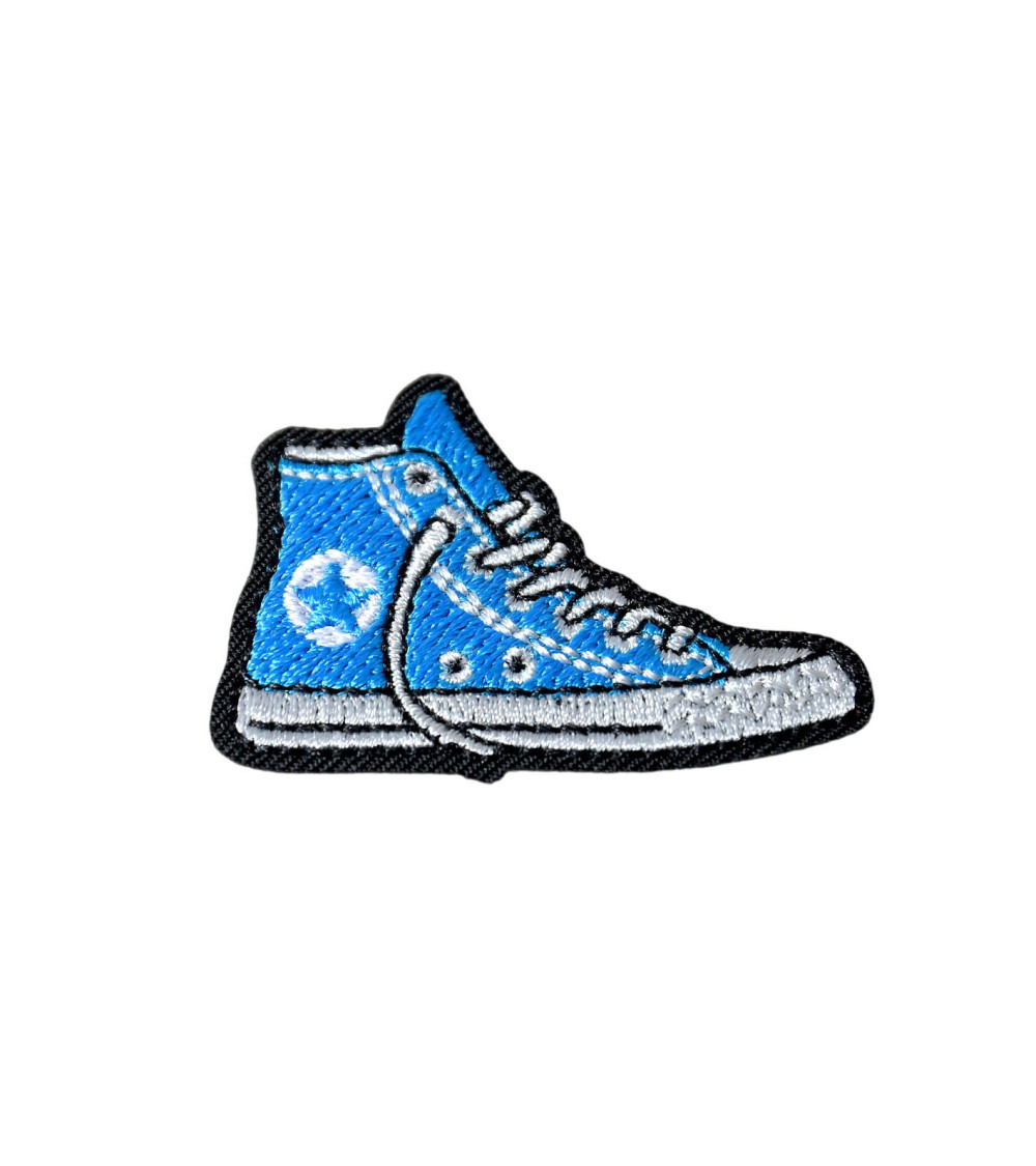 Iron-on sneaker patch blue colors 4.3cm x 3.1cm