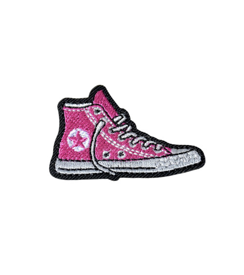Iron-on sneaker patch pink colors 4.3cm x 3.1cm