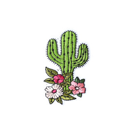 Ecusson thermocollant cactus pivoine 6,3cm x 3,5cm