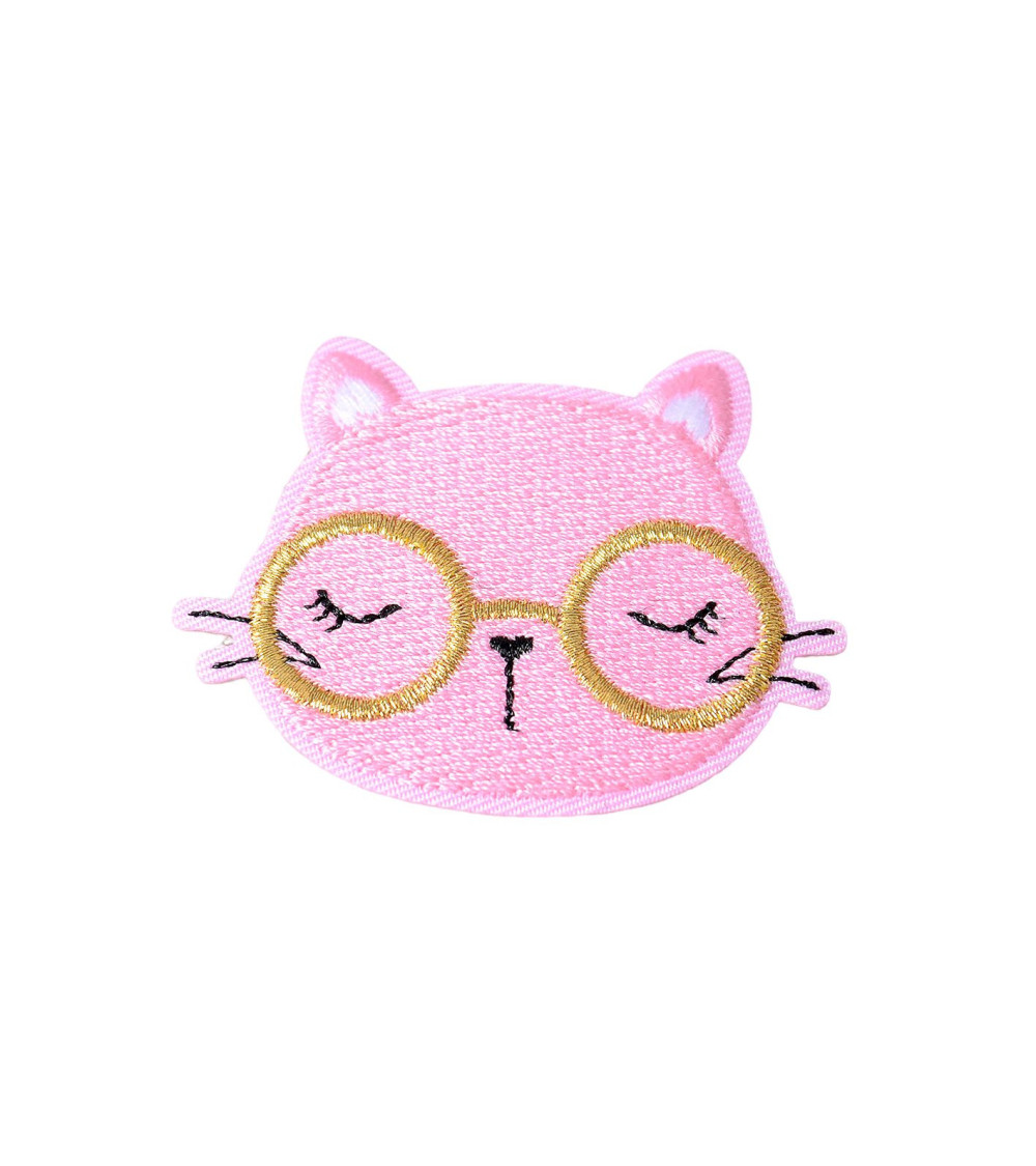 Animal iron-on patch planet lemon cat 5.2cm x 4.3cm