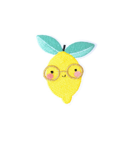 Ecusson thermocollant animaux planète citron citron 5,8cm x 4,5cm