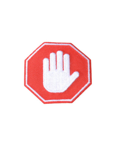 Stop sign iron-on badge 0cm x 0cm