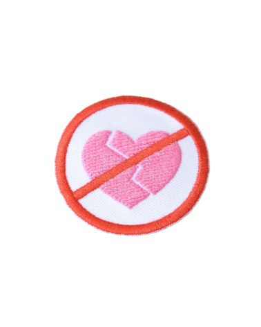 Iron-on heart panel badge 0cm x 0cm