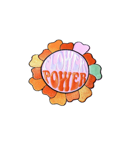 Ecusson thermocollant seventies flower power 7cm x 7cm