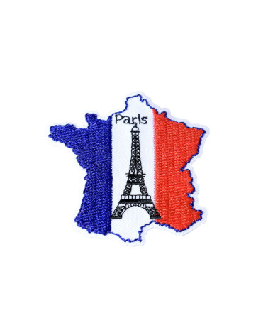 Insignia termoadhesiva de Francia 5,3 cm x 5,4 cm