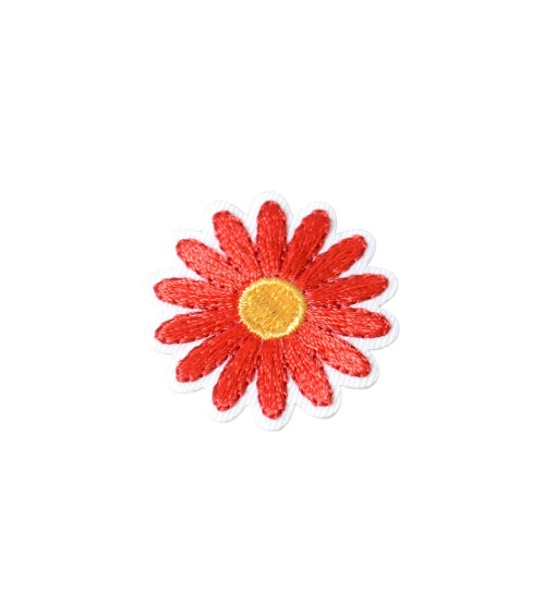 Ecusson thermocollant marguerite rouge 3,3cm x 3,3cm