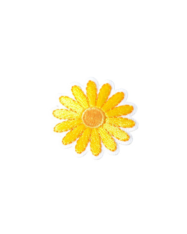 Yellow daisy iron-on patch 3.3cm x 3.3cm