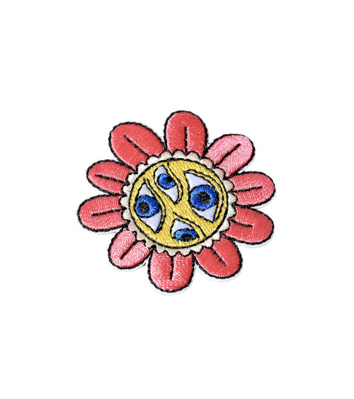 Seventies style iron-on patch flower 0cm x 0cm