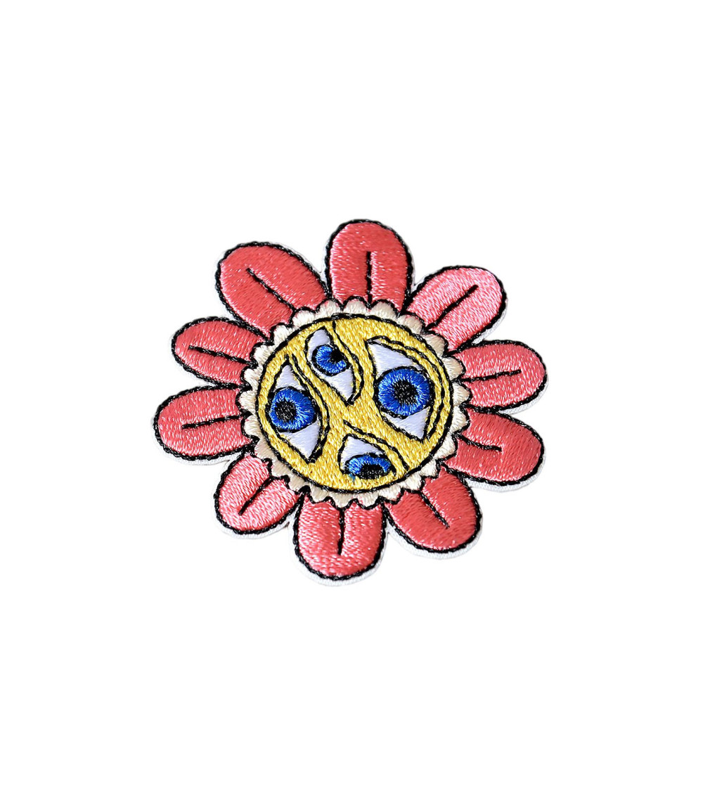 Seventies style iron-on patch flower 0cm x 0cm