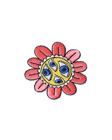 Seventies style iron-on patch flower 0cm x 0cm