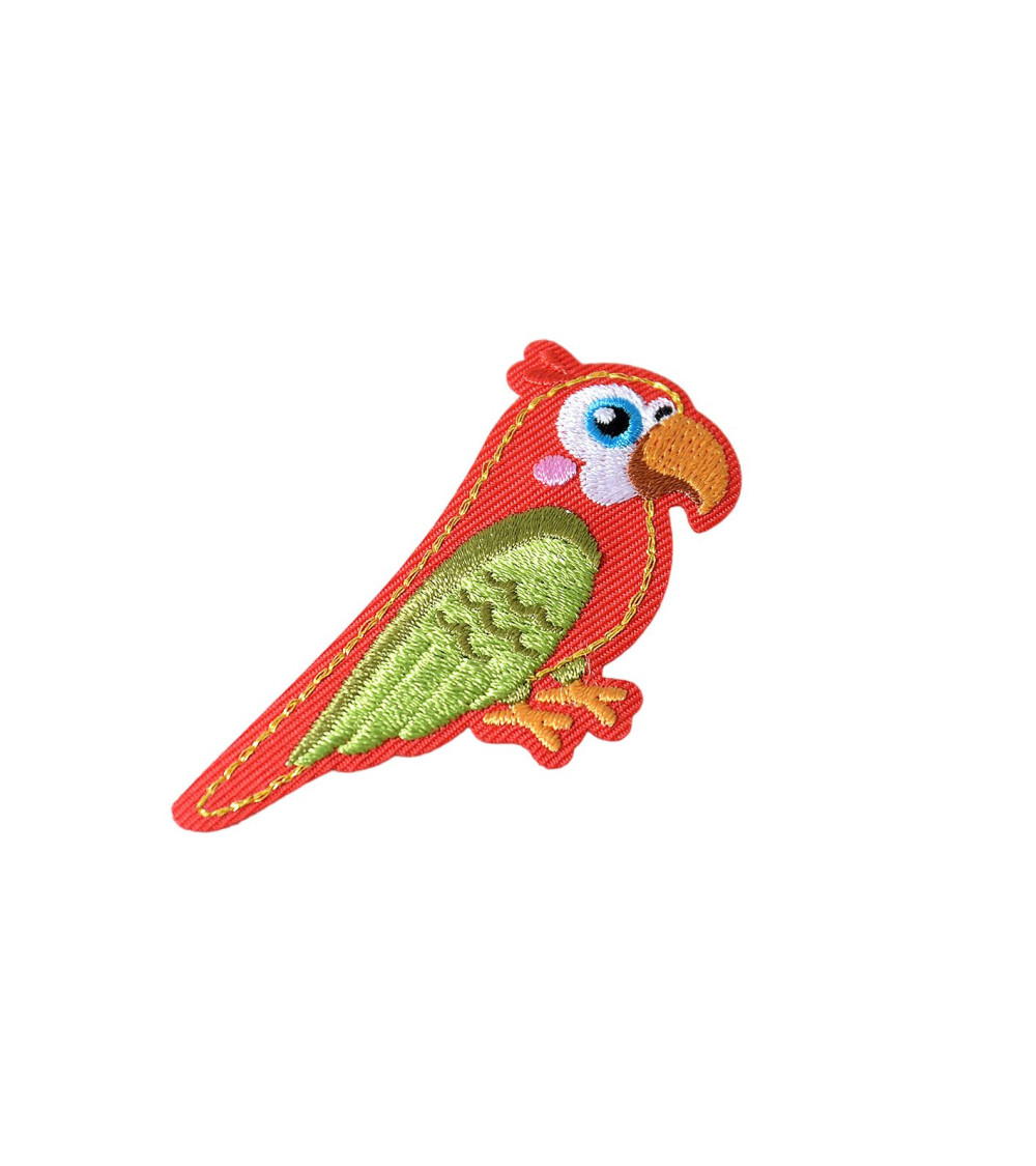 Ecusson thermocollant oiseaux exotiques perroquet 4,5cm x 5,5cm