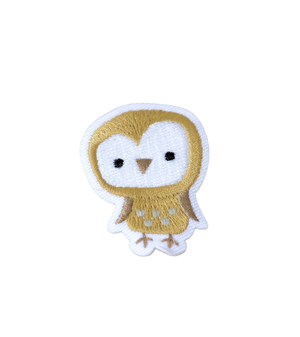 Iron-on patch small cute animals owl 3.5cm x 2.5cm