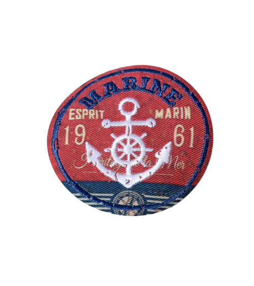 Ecusson thermocollant sport vintage marine 5,5cm x 5,5cm