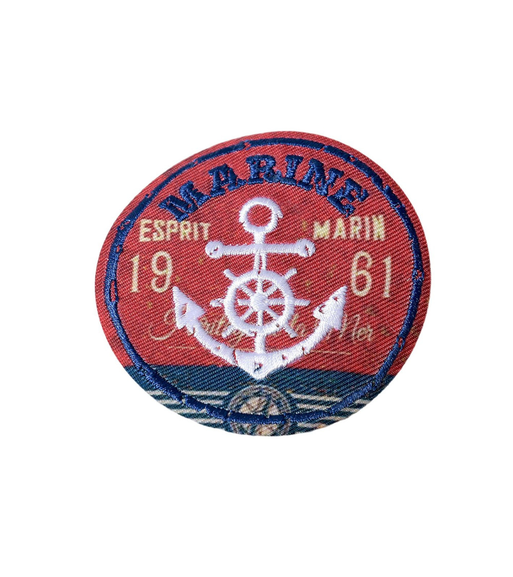 Ecusson thermocollant sport vintage marine 5,5cm x 5,5cm