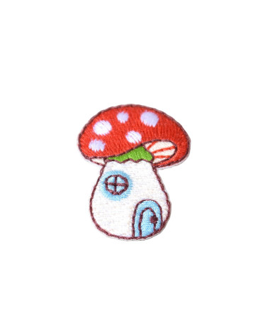 Mushroom forest iron-on patch 2.5cm x 3.5cm
