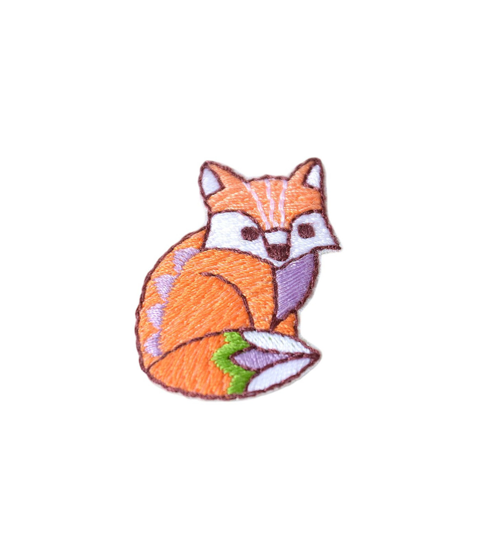 Forest fox iron-on badge 3cm x 3.6cm