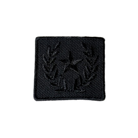 Ecusson thermocollant badge étoile laurier noir 3cm x 3cm