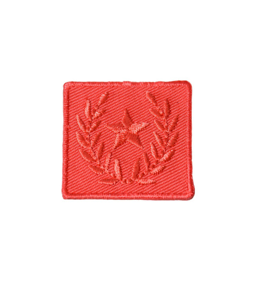 Ecusson thermocollant badge étoile laurier rouge 3cm x 3cm