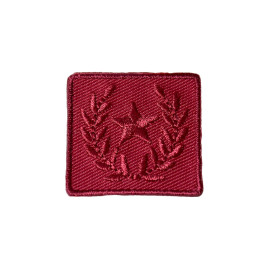 Ecusson thermocollant badge étoile laurier bordeaux 3cm x 3cm