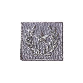 Ecusson thermocollant badge étoile laurier gris 3cm x 3cm