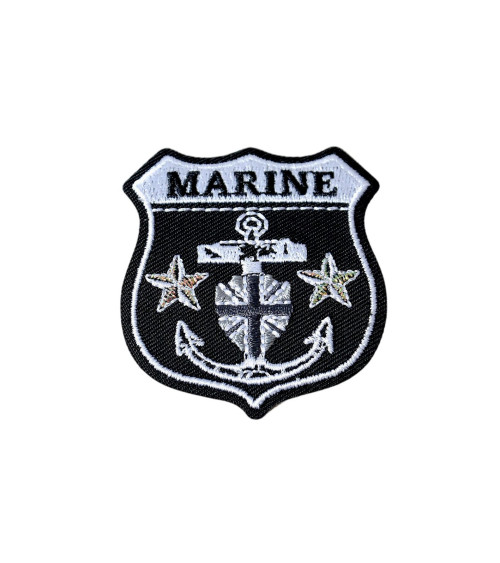 Ecusson thermocollant blason marine noir 0cm x 0cm