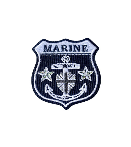 Iron-on patch with navy blue coat of arms 0cm x 0cm